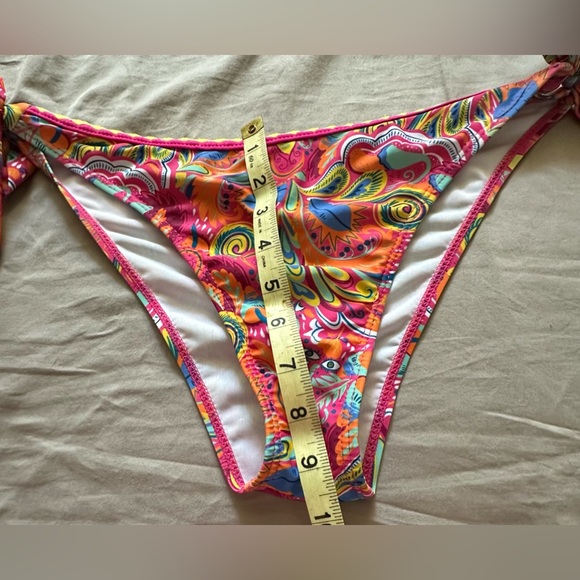 Bikini bottom Multi gorgeous colors sz Lguc adjustable sudes 👁️ at measurements - Picture 10 of 10